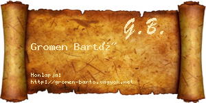Gromen Bartó névjegykártya